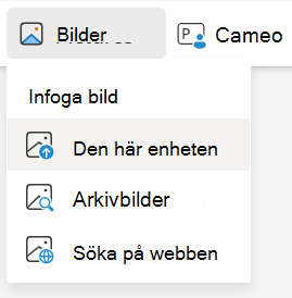 Infoga bilder från den här enheten i PowerPoint för webben