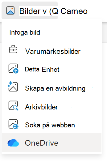 Infoga bilder från OneDrive i PowerPoint för webben