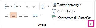 Bild av menyfliksområdet i PowerPoint