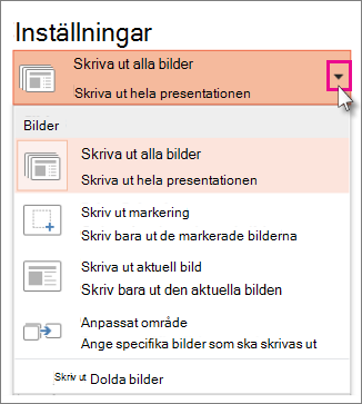 Utskriftsinställningar
