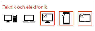Du kan infoga flera ikonerna genom att klicka en gång på var och en av dem.