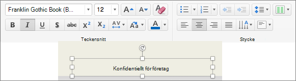 Redigera sidfotsformatering