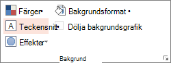 Skärmbild som visar bakgrundsalternativ