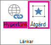 Åtgärdsknappen i gruppen Länkar