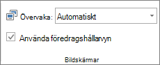 Gruppen Bildskärmar på fliken Bildspel
