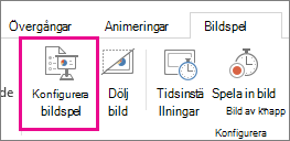 Konfigurera knappen Bildspel