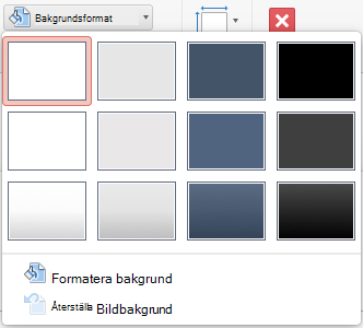 Menyn Bakgrundsformat i PowerPoint för Mac