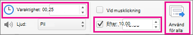 Inställningar för bildövergång