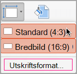 Klicka på Utskriftsformat