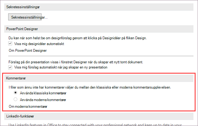 Alternativ för moderna kommentarer