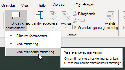 Välj Visa avancerad markering
