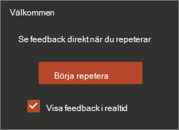 Klicka på Starta repetition