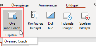 Välj övning med Coach.