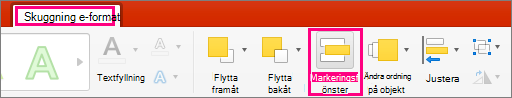 Visar fliken Figurformat i PowerPoint 2016 för Mac