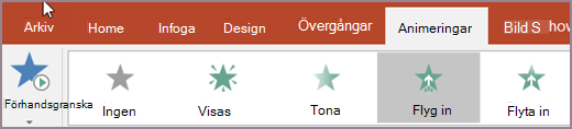 Välja en animering