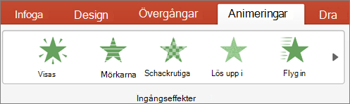 Välja en animering