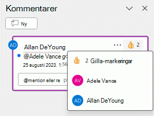 Ge en Gilla-kommentar och se vem som gillade den.