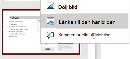 Visar länken till högerklicksmenyn för den här bilden