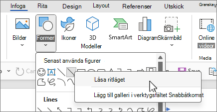 Skärmen Lås ritläge