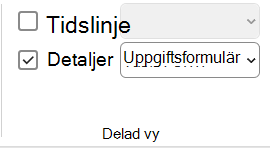 Bild av kryssrutan Information på fliken Visa.