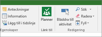 Bild av knappen Planner på menyfliken Uppgift.