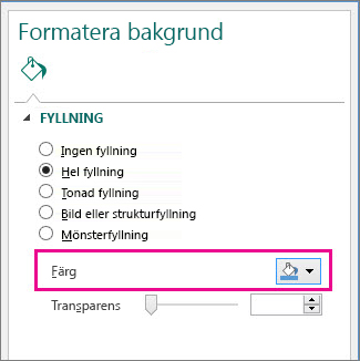 Enhetliga fyllningsfärger