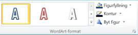 Stilgruppen WordArt i Publisher 2010