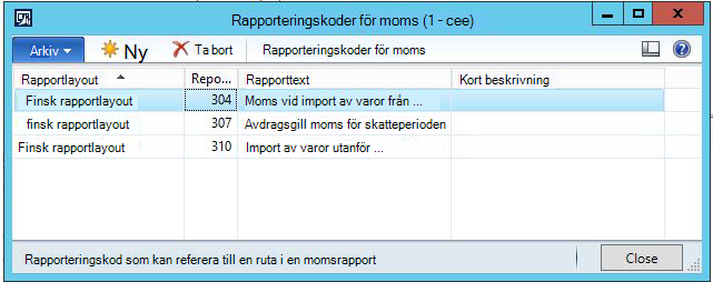 KB4072642 – Rapportlayout för momsrapportering för försäljning