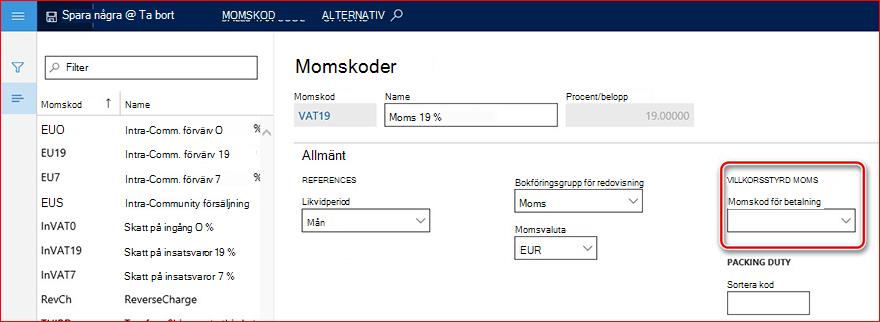 Den här bilden visar fältet Typkod för betalning.