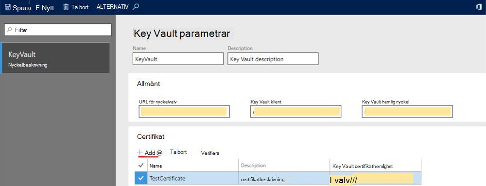 Den här bilden visar hur du konfigurerar en Key Vault-klient.
