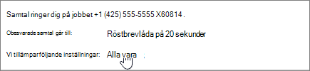 Vidarekoppling – Meny – När inställningar tillämpas