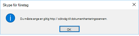 Felmeddelande som visas när du försöker öppna en fil från en annan plats än OneDrive för företag