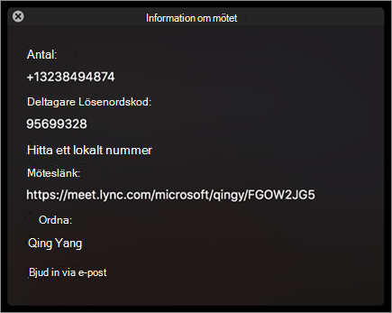 Bjuda in användare till ett möte via e-post