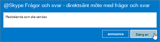 Stäng frågestunden&sessionen