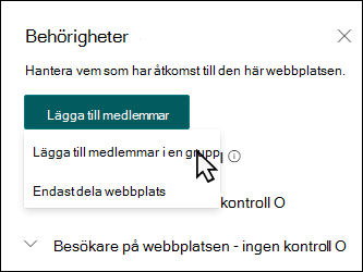 Förhandsgranskning av fönstret Lägg till medlemmar