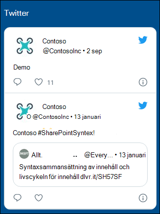 Förhandsversion av Twitter-webbdelen.