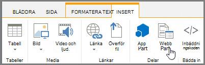 Infoga webbdel