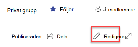 Förhandsgranskning av knappen Redigera på SharePoint-sida