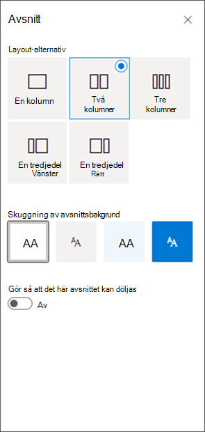 skärmbild av fönstret avsnittsformatering