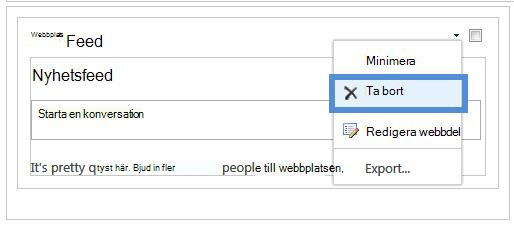 Ta bort webbdel