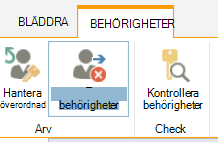 Behörighetskontrollen för listor och biblioteket visar knappen Sluta ärva behörigheter