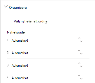 Avsnittet Ordna nyheter