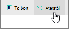 SharePoint Online med knappen Återställa markerad