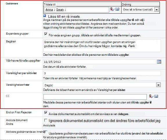 Formulär för körningsspecifik information