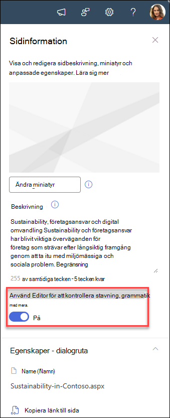 skärmbild av knappen Växla redigering på eller av