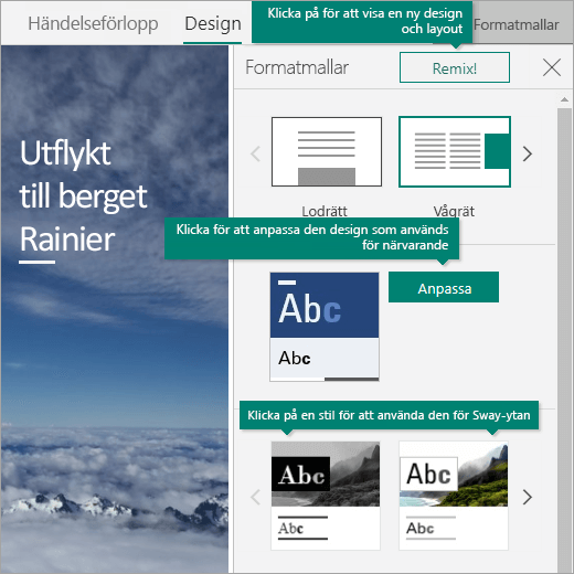 Formatalternativ i Sway