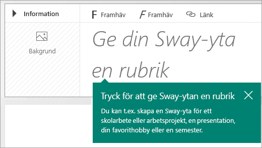 Rubrikuppmaning i Sway-händelseförloppet