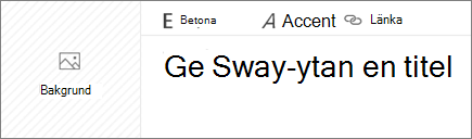 Skärmbild av inmatningsrutan där du döper din Sway-yta.