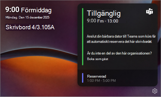 Tillgänglig skärm för skrivbordshubben