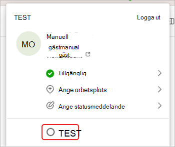 Skärmbild som visar hur du byter organisation i Microsoft Teams.